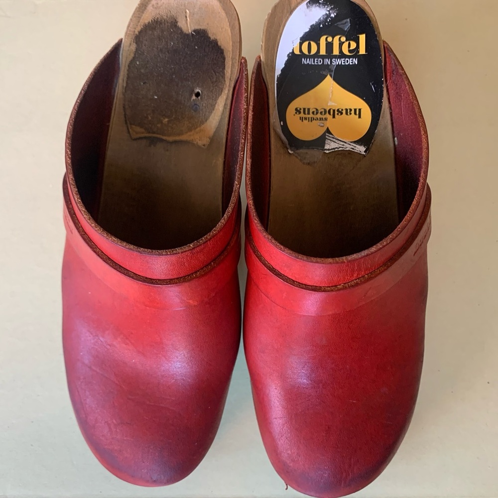 Swedish Hasbeens - Red Swedish Clogs Size 37